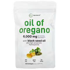 ACEITE DE ORÉGANO Y COMINO NEGRO 6000 MG (180 CÁPSULAS BLANDAS)